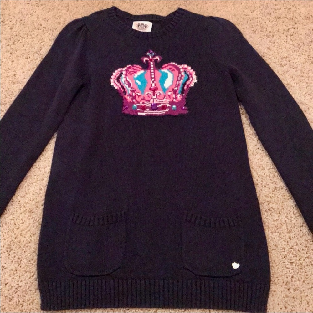 Vintage Juicy Couture Queen embellished sweater dress Kids XL